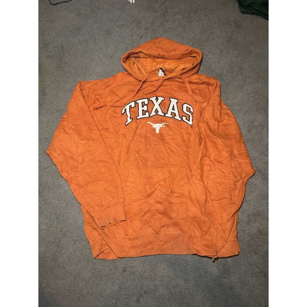 Texas Longhorns Hoodie Mens Large Orange NCAA Genuine Stuff Pullover